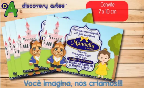 Convite A Bela e a Fera cute