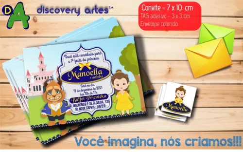 Convite A Bela e a Fera cute