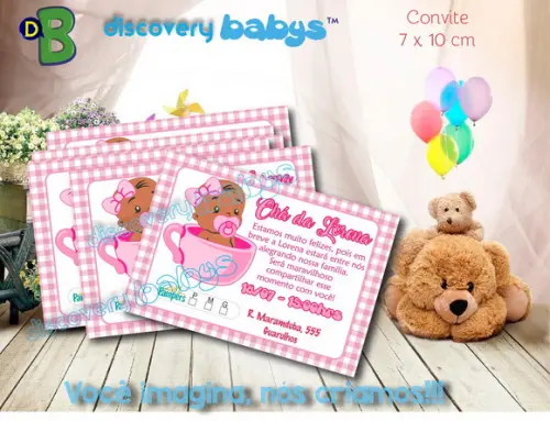 Convite Chá de Bebê rosa