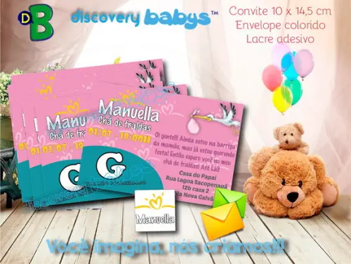 Convite Chá de Bebê Pampers Rosa