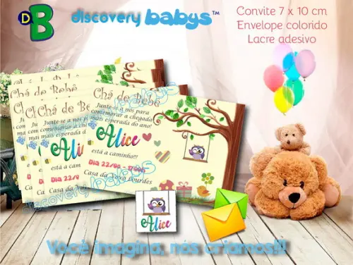 Convite Chá de Bebê Corujinha