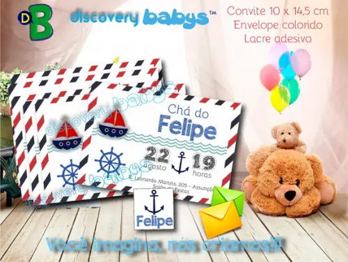Convite Chá de Bebê Marinheiro