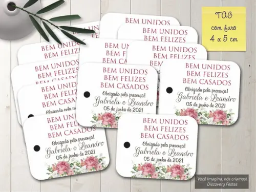 Tag Casamento Flores Rosas
