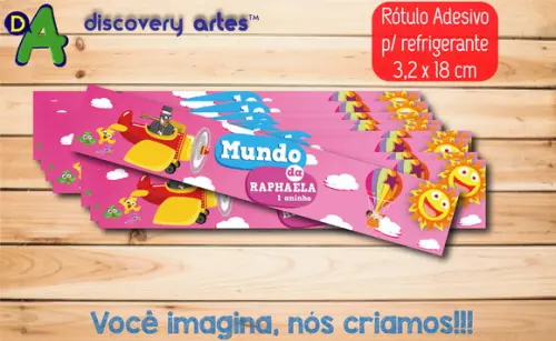 Rótulo Adesivo Refrigerante Mundo Bita Rosa