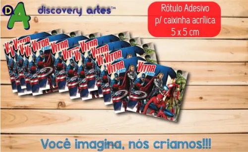 Rótulo Adesivo Caixinha Super Herois