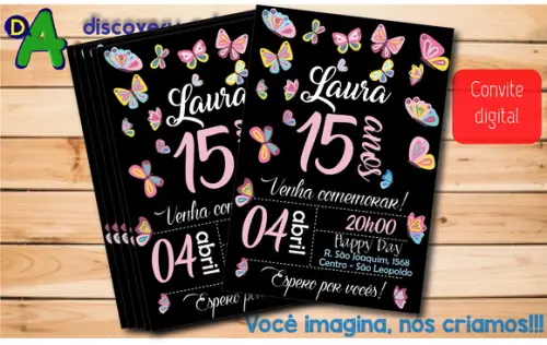Convite Digital com Borboletas