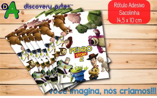 Rótulo Adesivo Sacola Toy Story