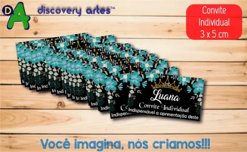 Convite Individual 15 Anos Preto e Verde