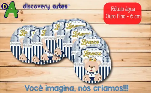 Rótulo Adesivo Água Ouro Fino Ursinho