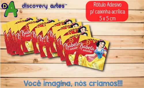 Rótulo Adesivo caixinha Branca de Neve