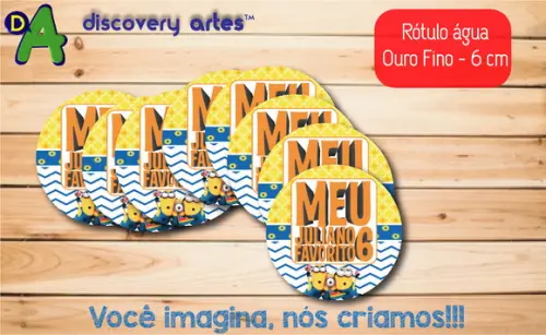 Rótulo Adesivo Água Ouro Fino Minions