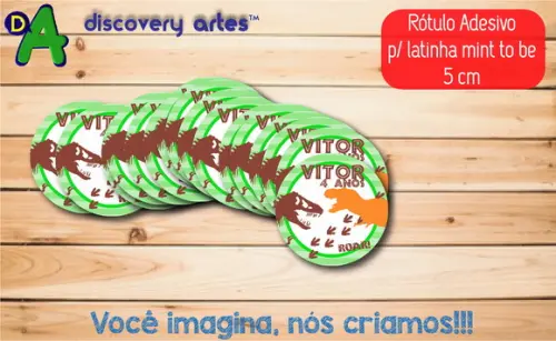 Rótulo Adesivo Latinha Dinossauro