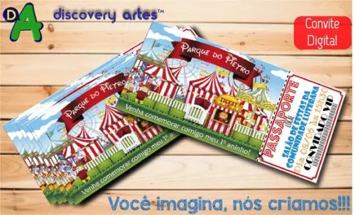 Convite Ingresso Digital parque de Diversões
