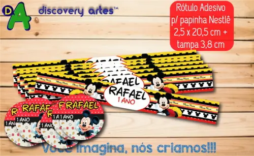 Rótulo Adesivo Papinha Mickey c/ Tampa