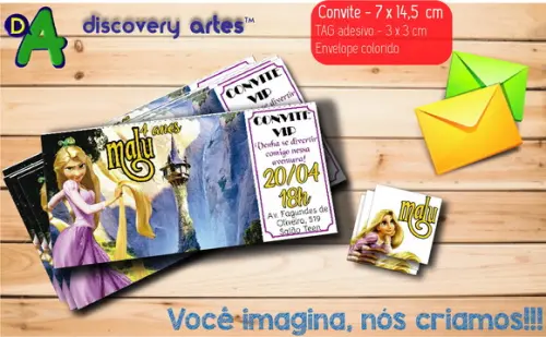 Convite Ingresso Rapunzel Enrolados