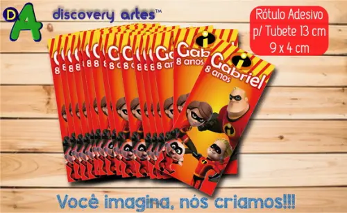 Rótulo Adesivo Tubete os Incríveis