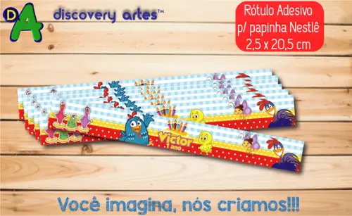 Rótulo Adesivo Papinha Galinha Pintadinha