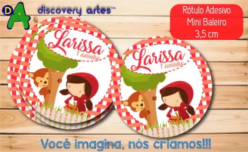 Rótulo Adesivo Mini Baleiro Chapeuzinho Vermelho