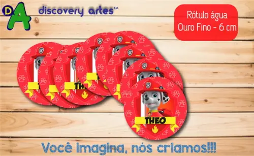 Rótulo Adesivo Água Ouro Fino Patrulha Canina