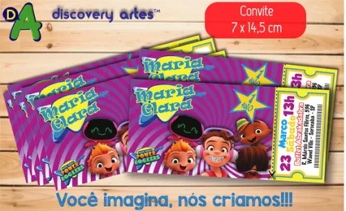 Convite Ingresso Desenho Animado