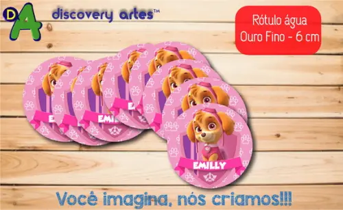 Rótulo Adesivo Água Ouro Fino Patrulha Canina
