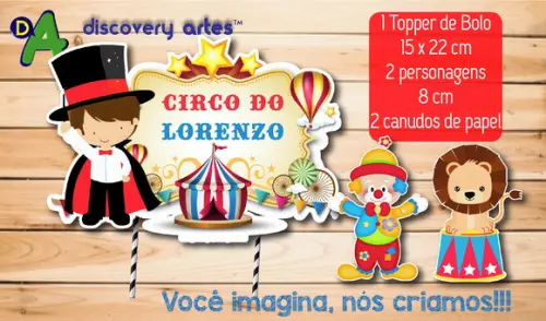 Topper de Bolo Circo