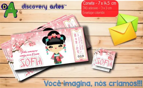 Convite Ingresso Kokeshi
