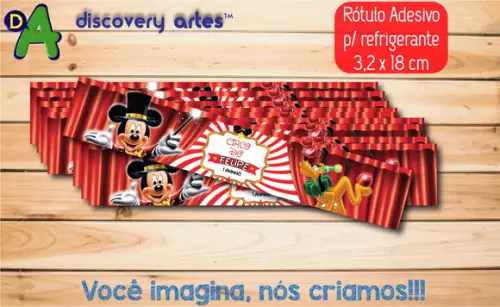 Rótulo Adesivo Refrigerante Circo do Mickey