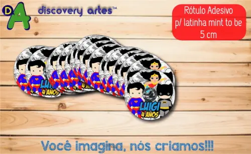 Rótulo Adesivo Latinha Super Herois