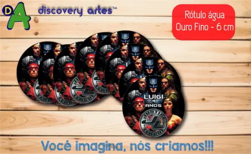 Rótulo Adesivo Água Ouro Fino Super Herois