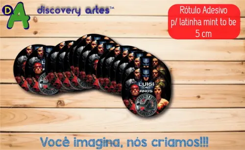 Rótulo Adesivo Latinha Super Herois