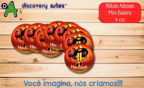 Rótulo Adesivo Mini Baleiro Os Incríveis