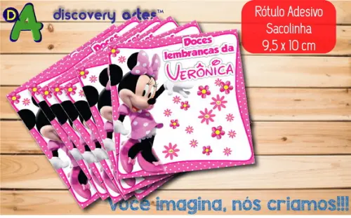 Rótulo Adesivo Sacola Minnie