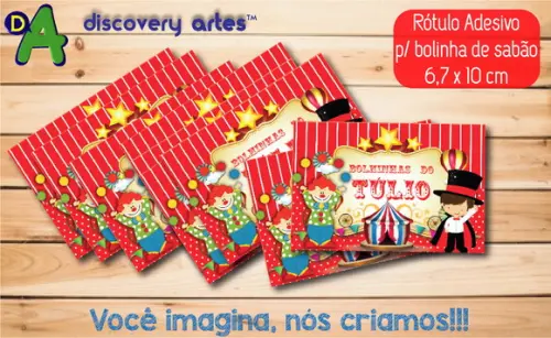 Rótulo Adesivo Bolinha de Sabão Circo