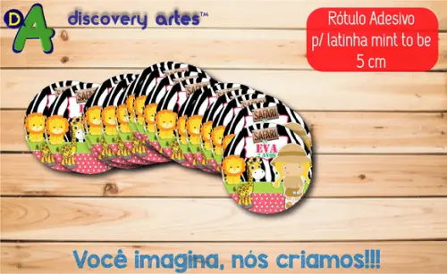 Rótulo Adesivo Latinha Safari Menina