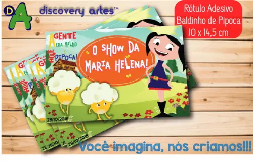 Rótulo Adesivo Baldinho de Pipoca Show da Luna