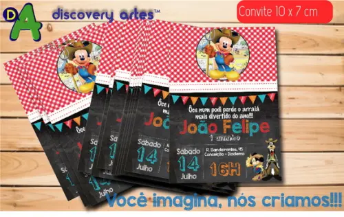 Convite Mickey Caipira