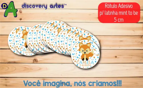 Rótulo Adesivo Latinha Raposinha