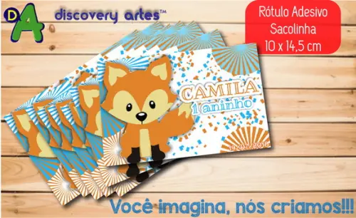 Rótulo Adesivo Sacolinha Raposinha