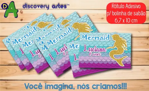 Rótulo Adesivo Bolinha de Sabão Mermaid