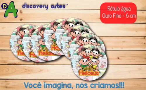 Rótulo Adesivo Água Ouro Fino Turma da Monica