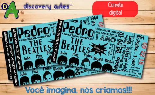 Convite Ingresso Digital Retro