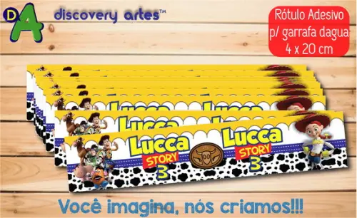Rótulo Adesivo Garrafa D'água Toy Story