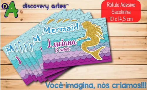 Rótulo Adesivo Sacola Mermaid