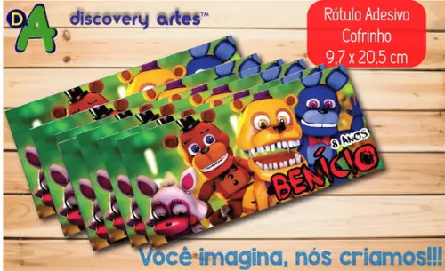 Rótulo Adesivo Cofrinho Five Nights At Freddy’s
