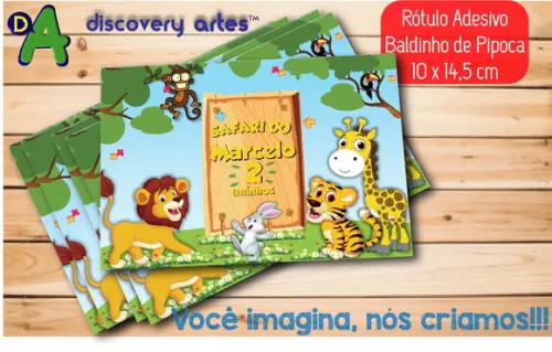 Rótulo Adesivo Baldinho Safari