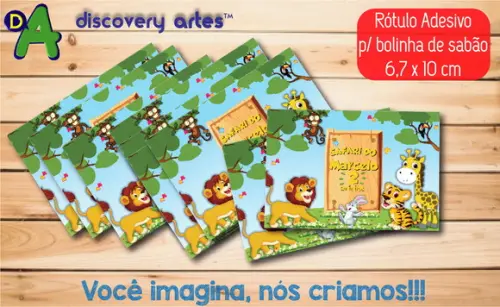 Rótulo Adesivo Bolinha de Sabão Safari
