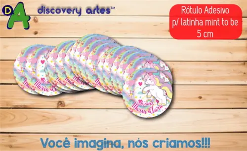Rótulo Adesivo Latinha Unicornio