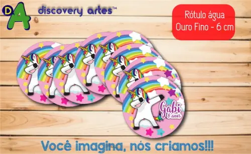 Rótulo Adesivo Água Ouro Fino Unicornio