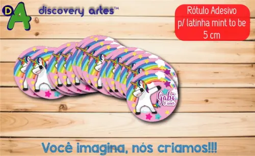 Rótulo Adesivo Latinha Unicornio